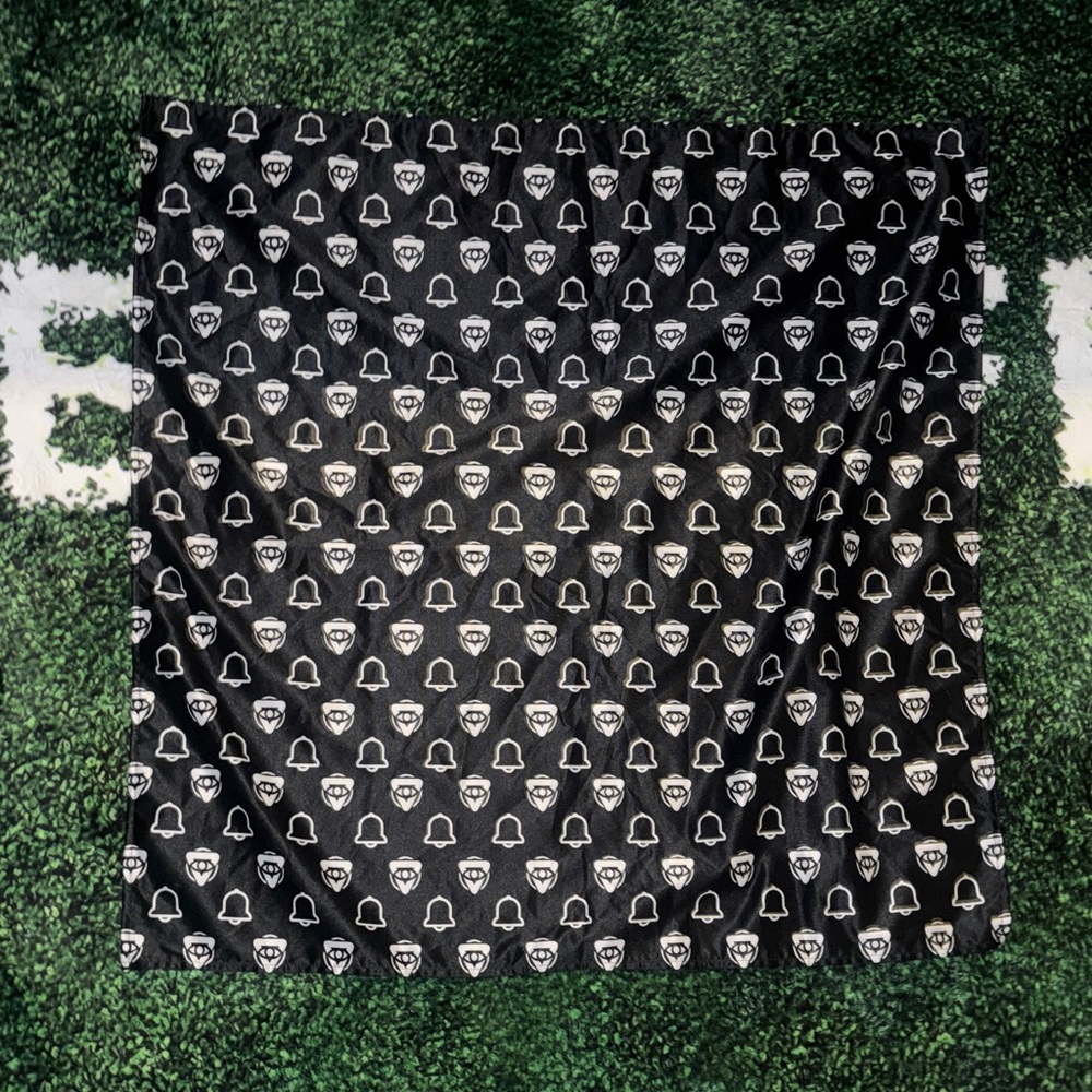 *RARE* YEAT Coachella 2025 black bandana with bell and illuminati symbol